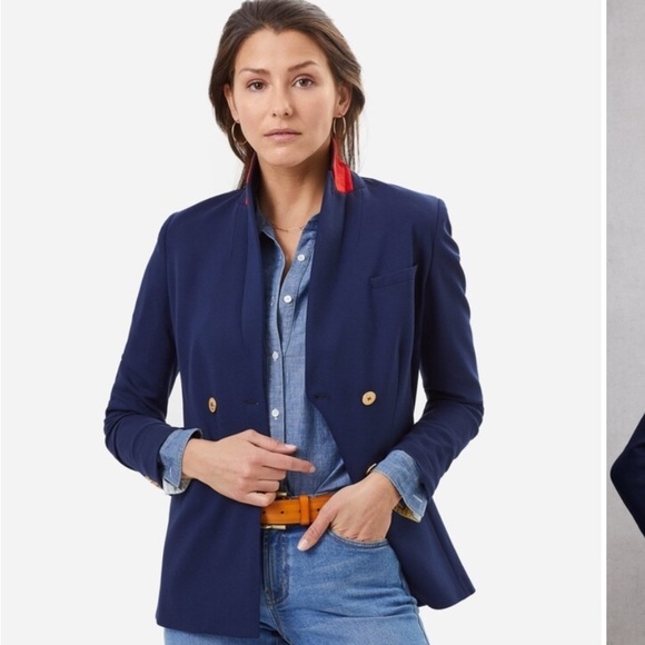 J Mclaughlin Jackets & Blazers - J.Mclaughlin Warrington Blazer Navy Blue Women's Blazer red collar